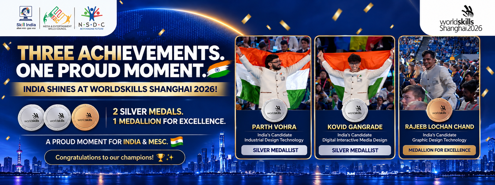 India shines at WorldSkills Shanghai 2026